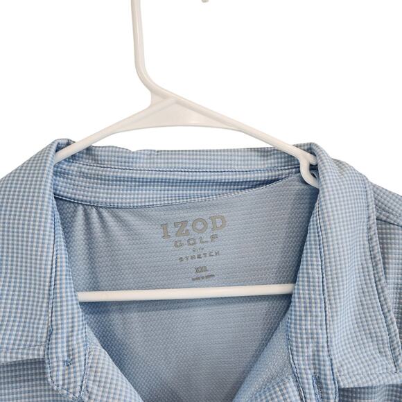 IZOD Golf Short Sleeve Stretch Polo Shirt Collared Pullover Blue Size  XXL - Picture 3 of 7